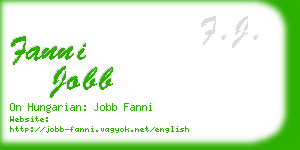 fanni jobb business card